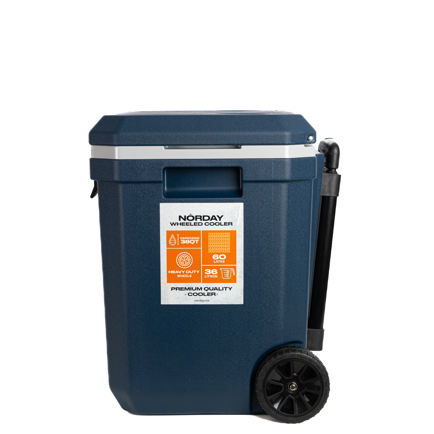 WHEELED COOLER 38 QT NAVY